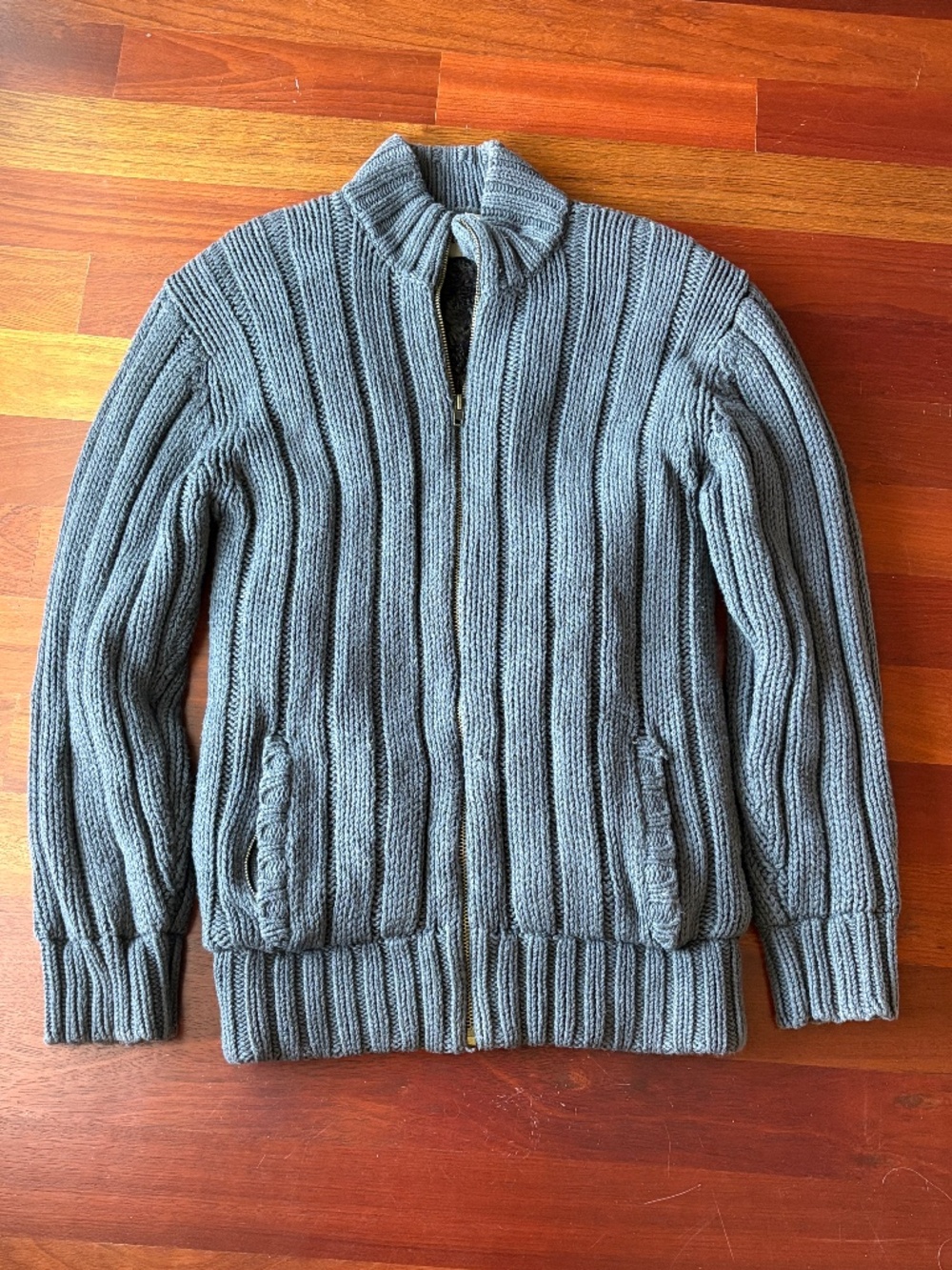 Ruff Hewn Chunky Ribbed Zip-Up Cardigan Knit Jacket